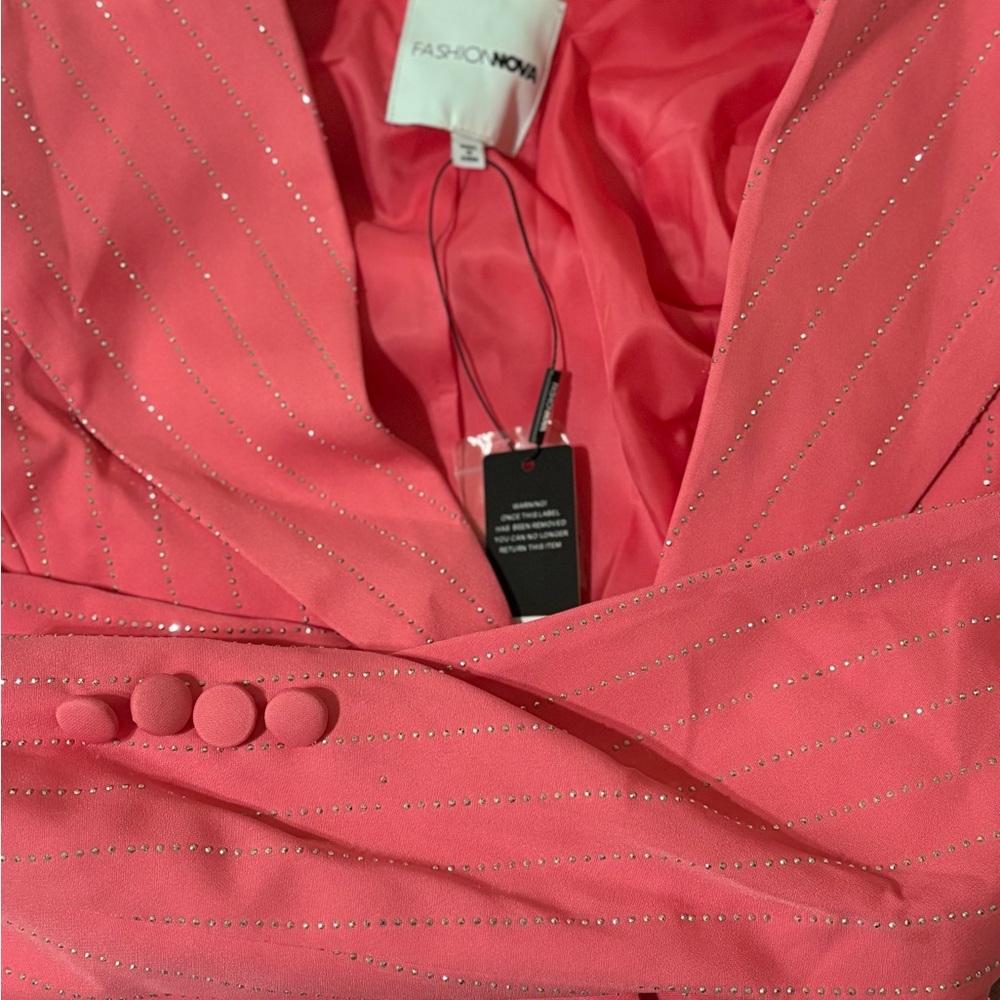 Zara Pink Blazer with Silver Details